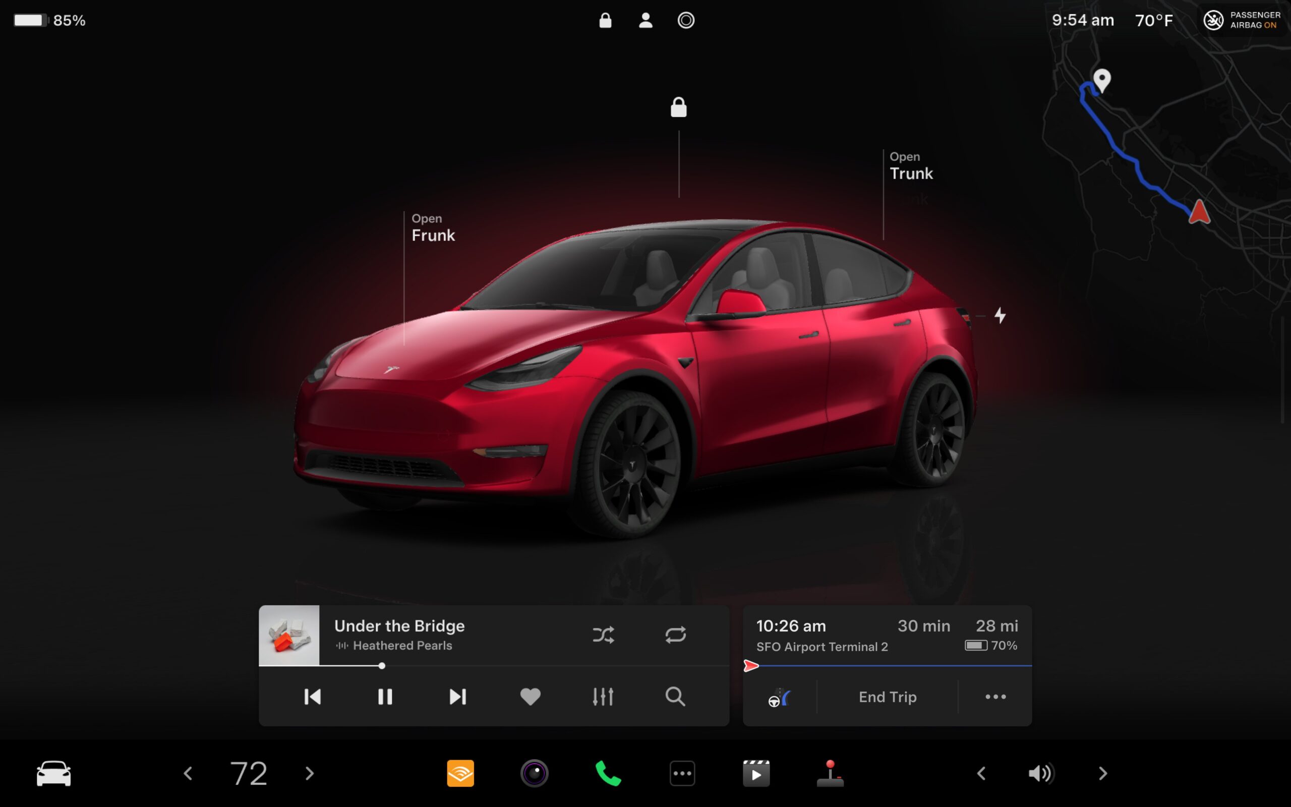 nuova visualizzazione Tesla spring update