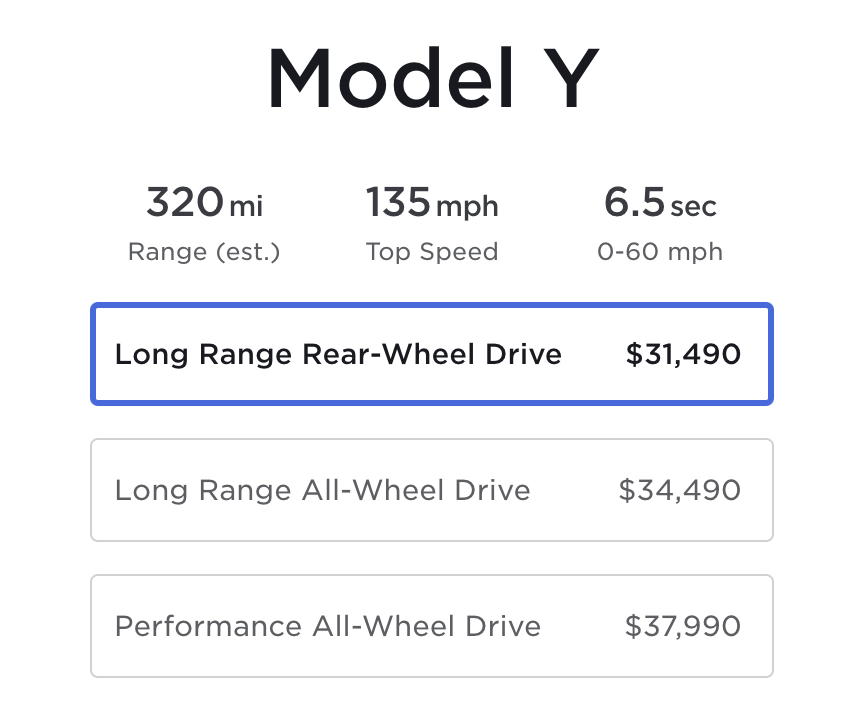 tesla model y USA