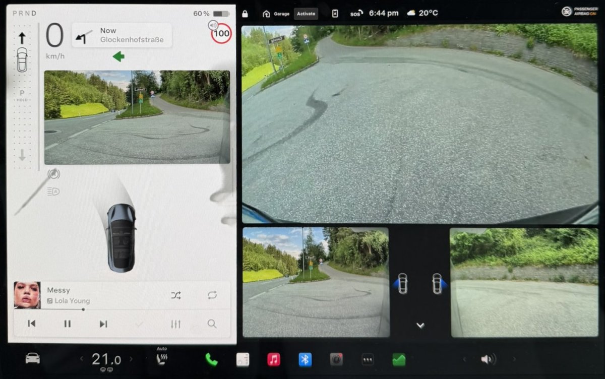 Angolo cieco con la app Fotocamera aperta