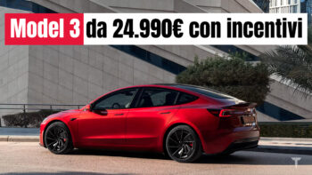 Tesla Model 3 RWD può scendere fino a 24.990€ con i nuovi incentivi auto 2025 dal 15 Ottobre