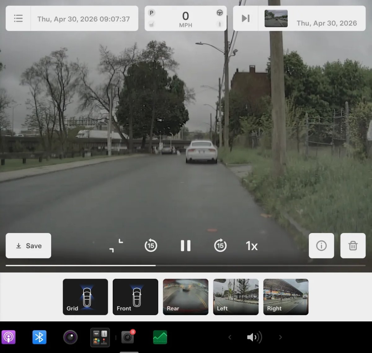 Salvare le clip recenti della Dashcam
