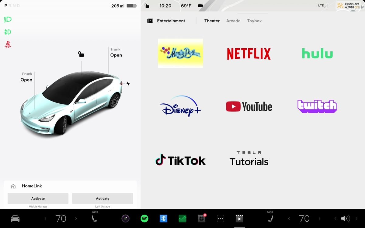 Tesla Theater si prepara ad accogliere nuove app: HBO Max, Apple TV, Paramount+ e Prime Video si aprono già a schermo intero — screenshot 1