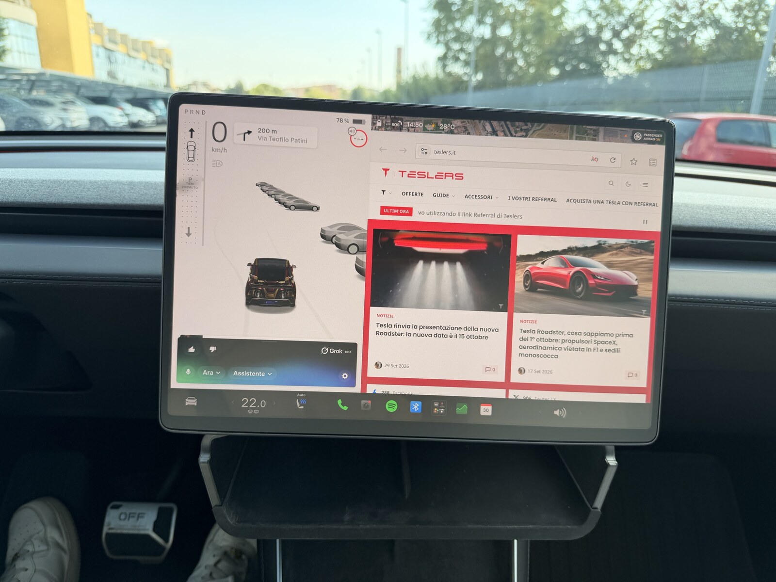 Grok legge gli articoli sulla vostra Tesla: ecco come aprire un sito e farvelo leggere ad alta voce — screenshot 1