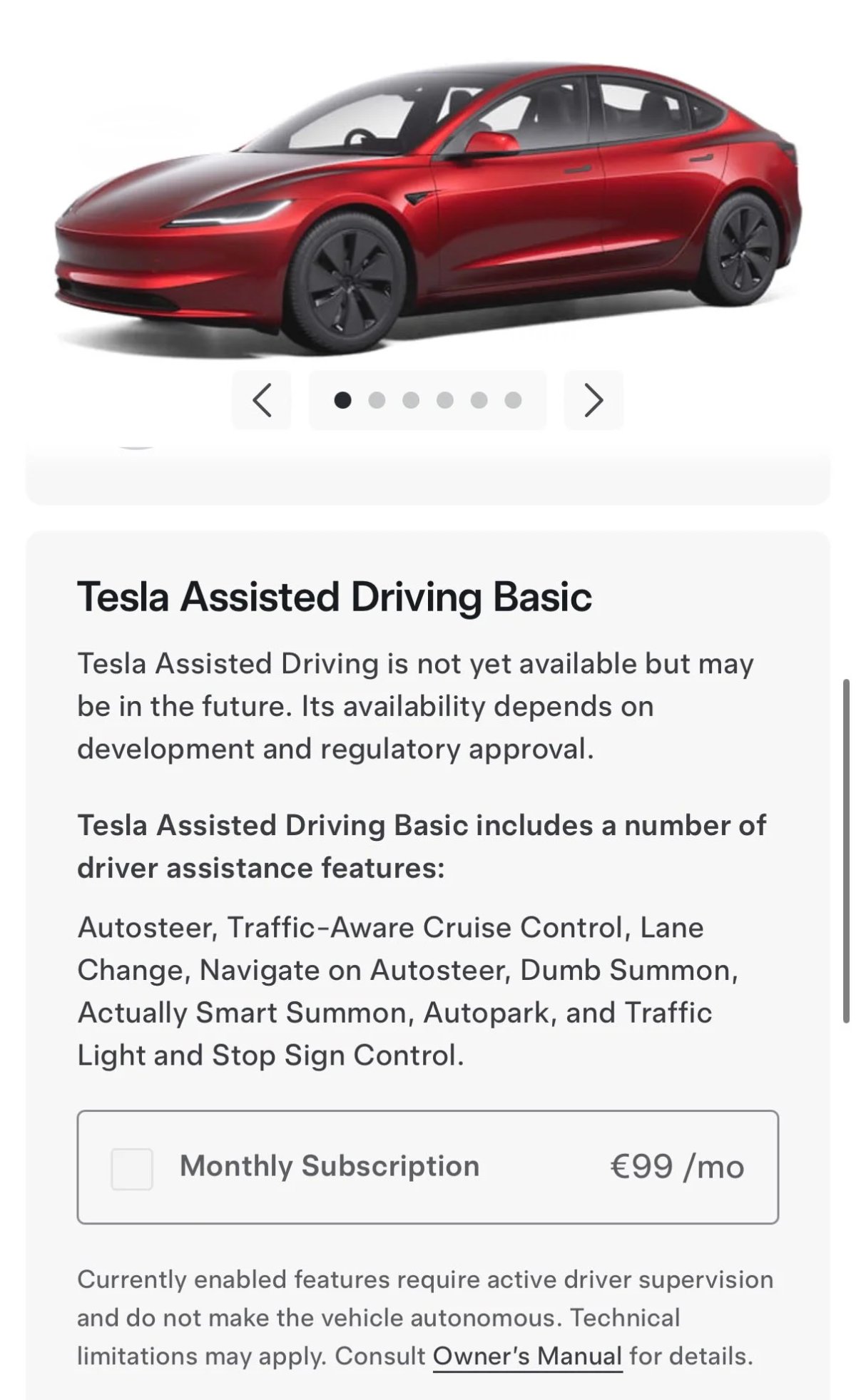 Il vecchio Summon di Tesla ora si chiama ufficialmente “Dumb Summon”: il nuovo nome compare nel configuratore europeo — screenshot 1