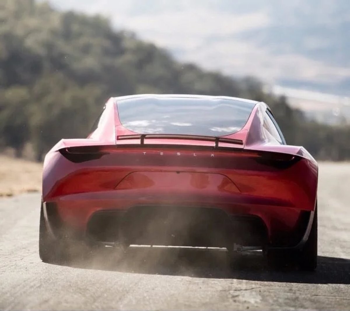 Tesla Roadster, il posteriore, 2017
