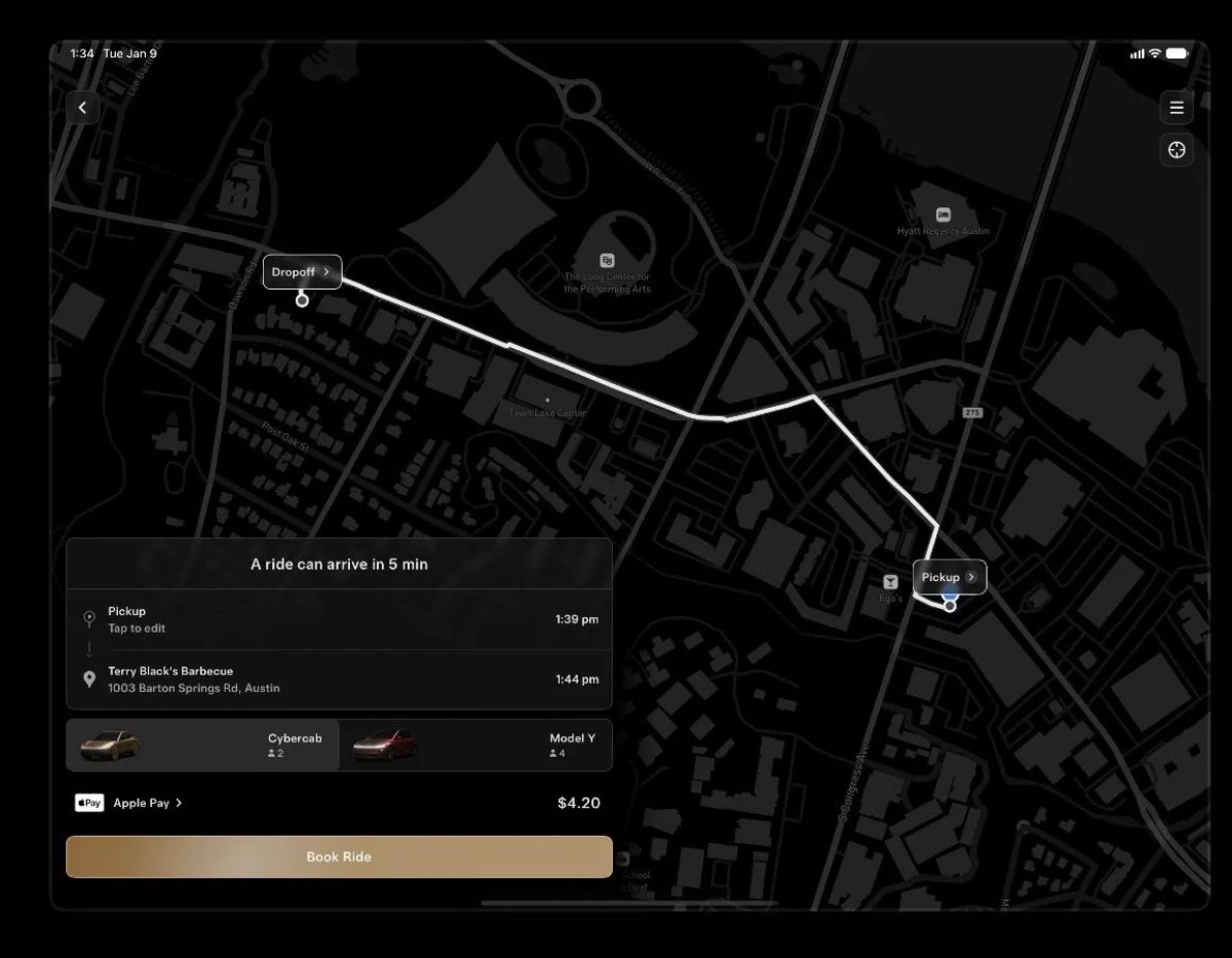Tesla Robotaxi, l’app arriva su iPad ed iPhone Duo: e la Live Activity si colora come il Cybercab — screenshot 1
